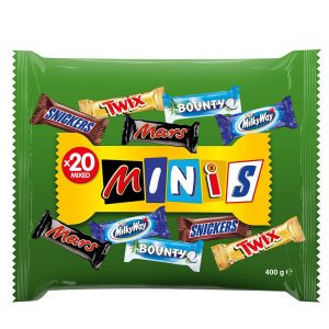 Mini Mix Chocolat Twix Snickers Bounty Mars Snack Mini Pack Casher 400g