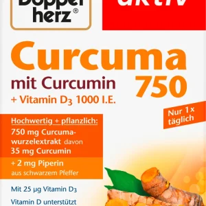Doppelherz active Curcuma 750 + vitamine D3 1000 30 capsules