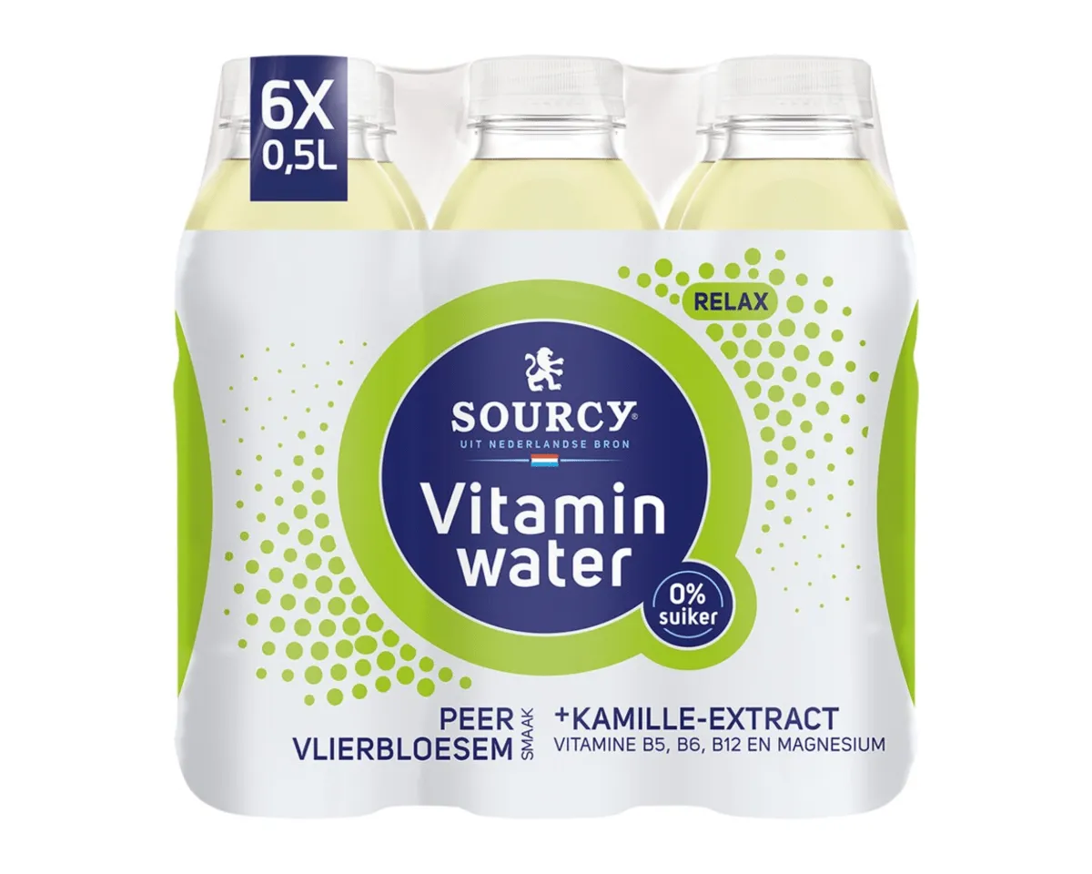 Sourcy Vitaminwater Peer Vlierbloesem Relax (6x50cl) – Image 3