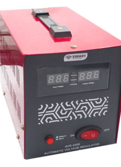 SMART TECHNOLOGY Stabilisateur AVR-2000 – 2000 Va – Rouge –