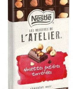 Chocolat Noir Noisettes Entières Torréfiés les Recettes de L&rsquo;Atelier Néstlé 195 G
