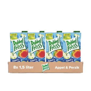 Dubbelfrisss Appel & Perzik Pak (8x 1,5 liter)