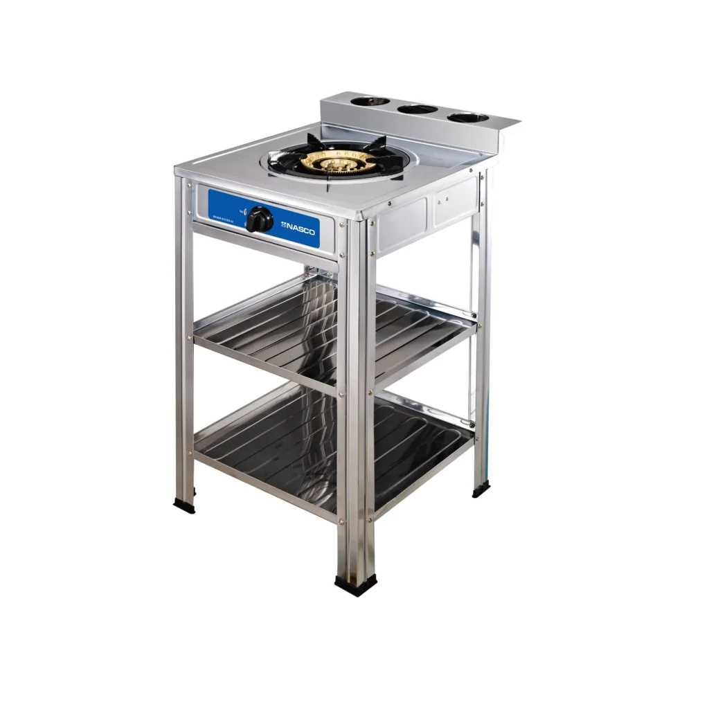 RECHAUD A GAZ ET AVEC TABLE NASCO/INOX- 1 FEUX -BRULEUR A GAZ CUIVRE – NASGS-K1CSS-SI