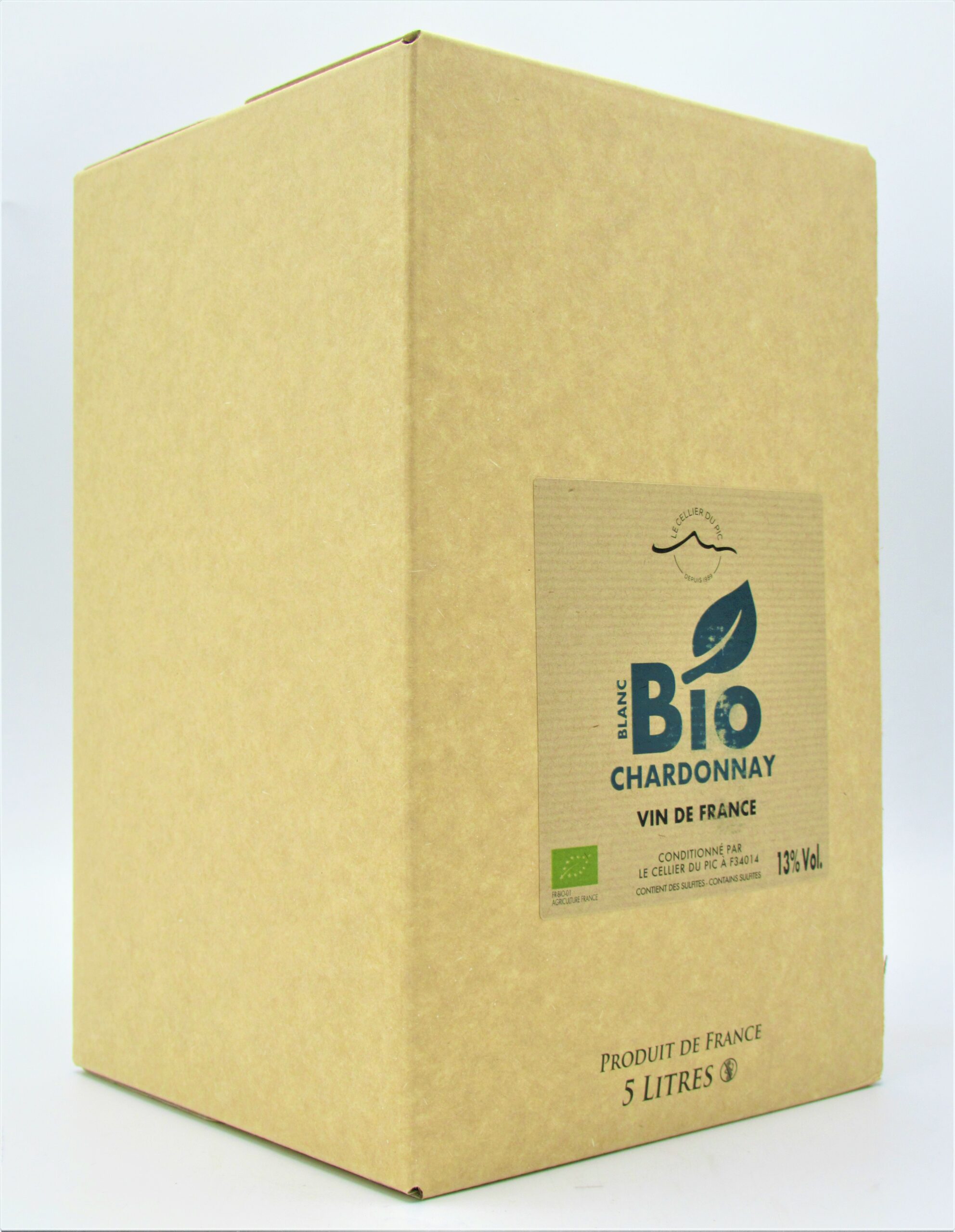 Vin de France Bio Chardonnay Cellier du Pic 5 Litres