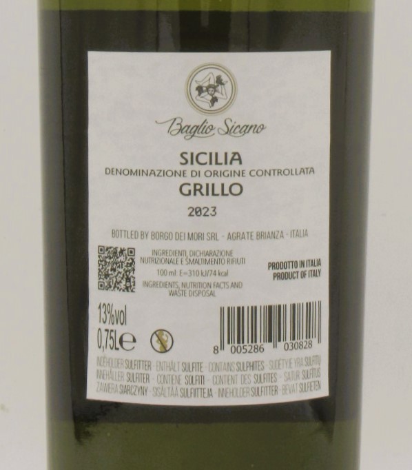 DOC Grillo Sicilia Baglio Sicano 2023 – Image 2
