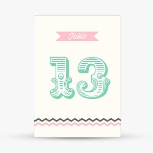 Numéros de table Chevrons