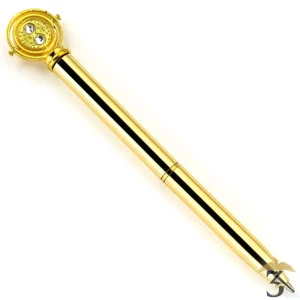 Stylo métallique doré retourneur de temps