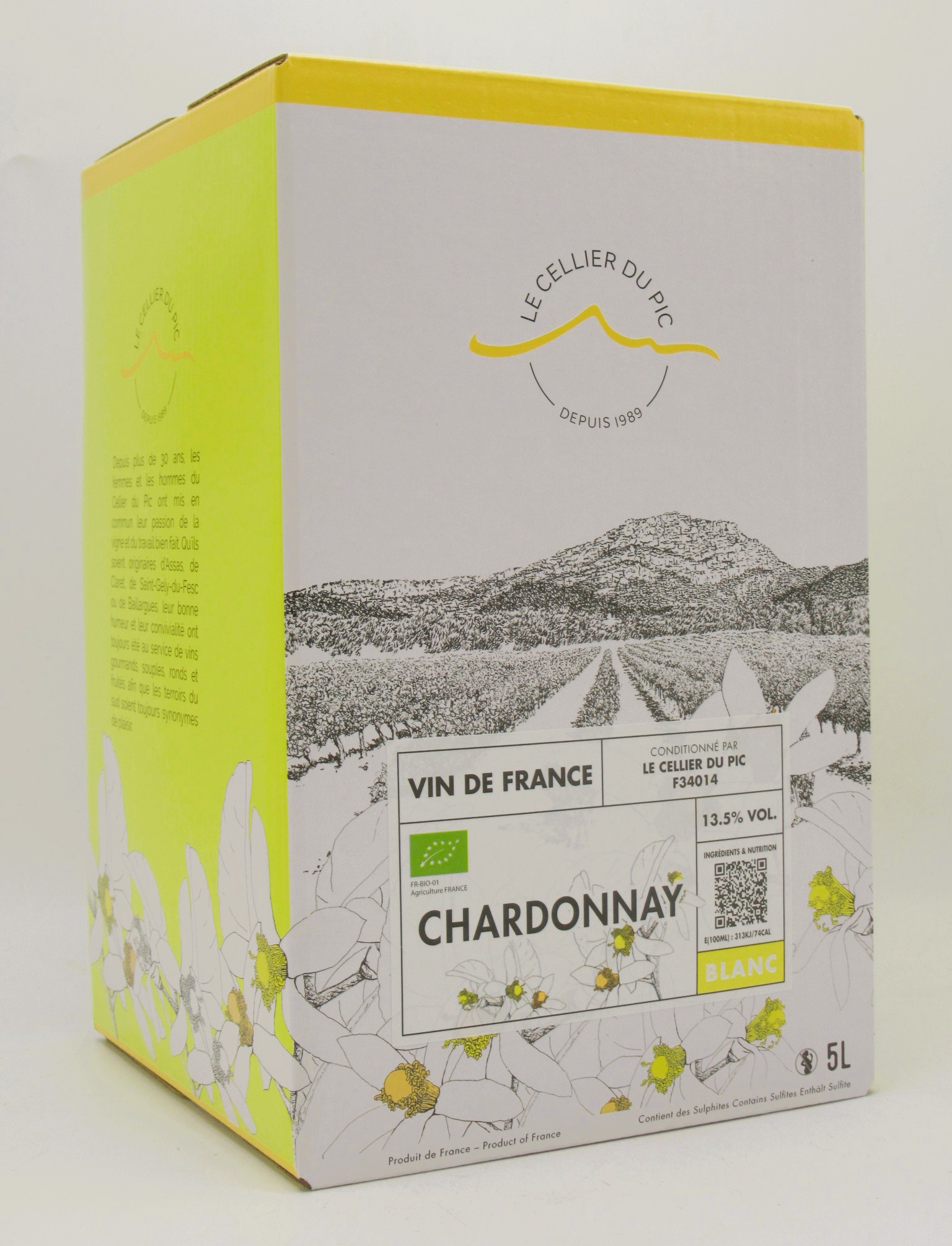 Vin de France Bio Chardonnay Cellier du Pic 5 Litres – Image 2