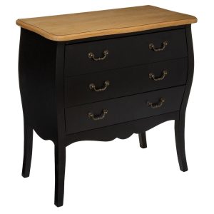 Commode en bois noir 3 tiroirs (Marketplace)