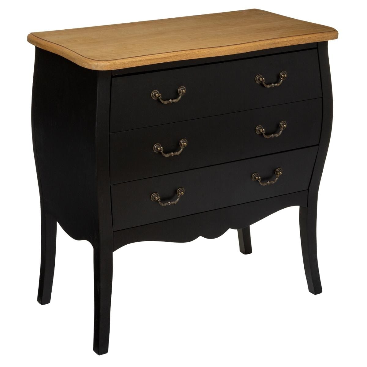 Commode en bois noir 3 tiroirs (Marketplace) – Image 2
