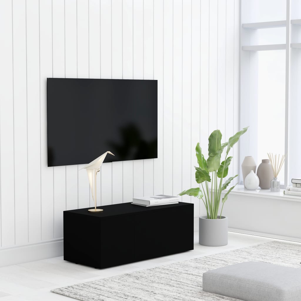 Meuble TV en bois noir 80×35 (MARKETPLACE) – Image 2