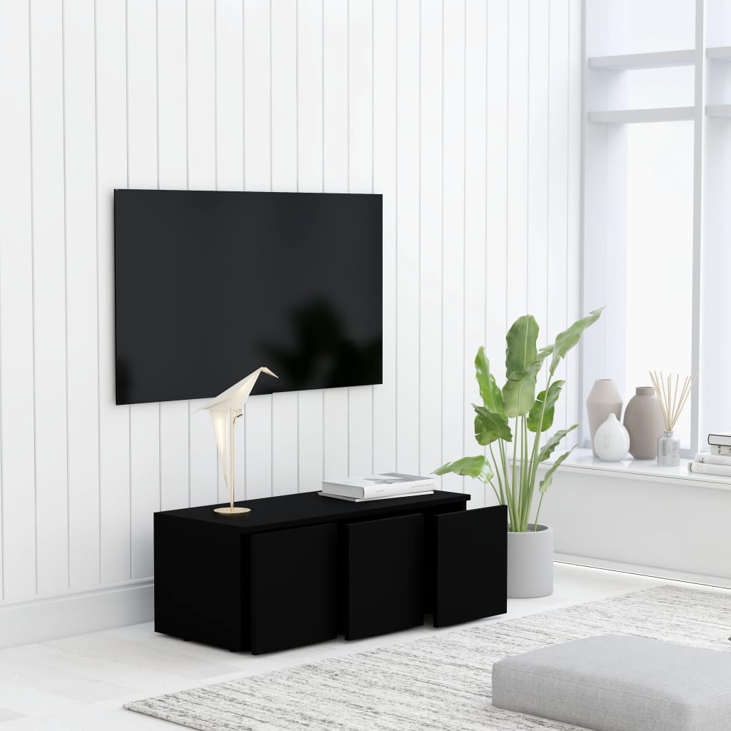 Meuble TV en bois noir 80×35 (MARKETPLACE) – Image 3