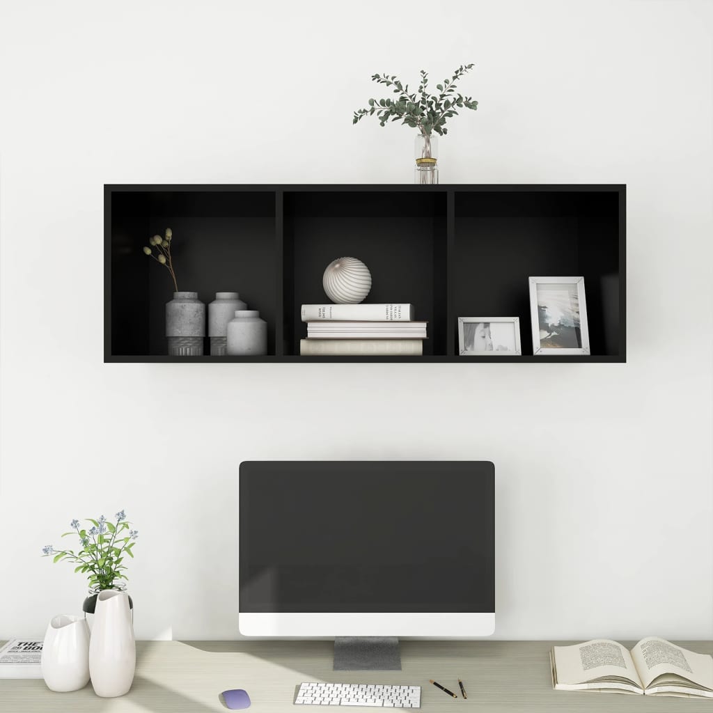 Meuble TV mural en bois noir 105×37 (MARKETPLACE) – Image 3