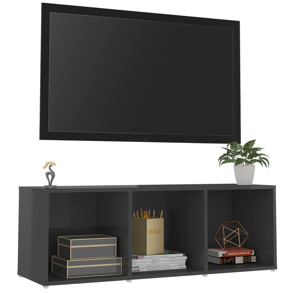 Meuble TV en bois gris laqué 105×37 (MARKETPLACE) – Image 3