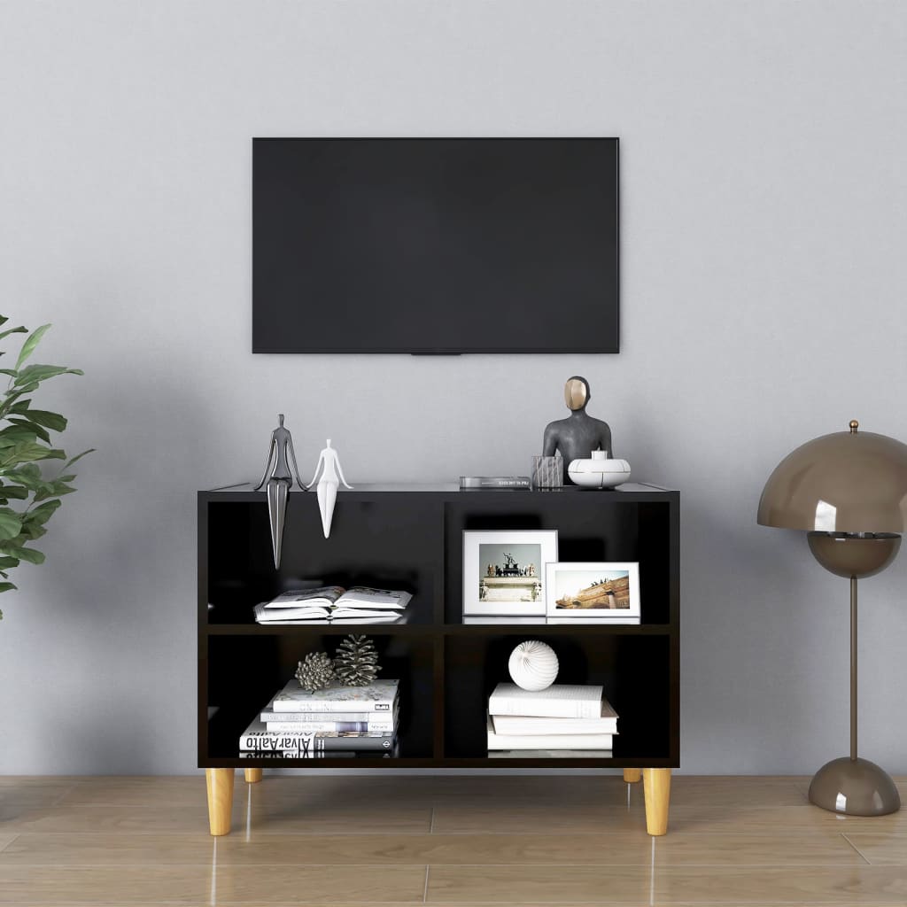 Meuble TV en bois noir 70×50 (MARKETPLACE) – Image 2
