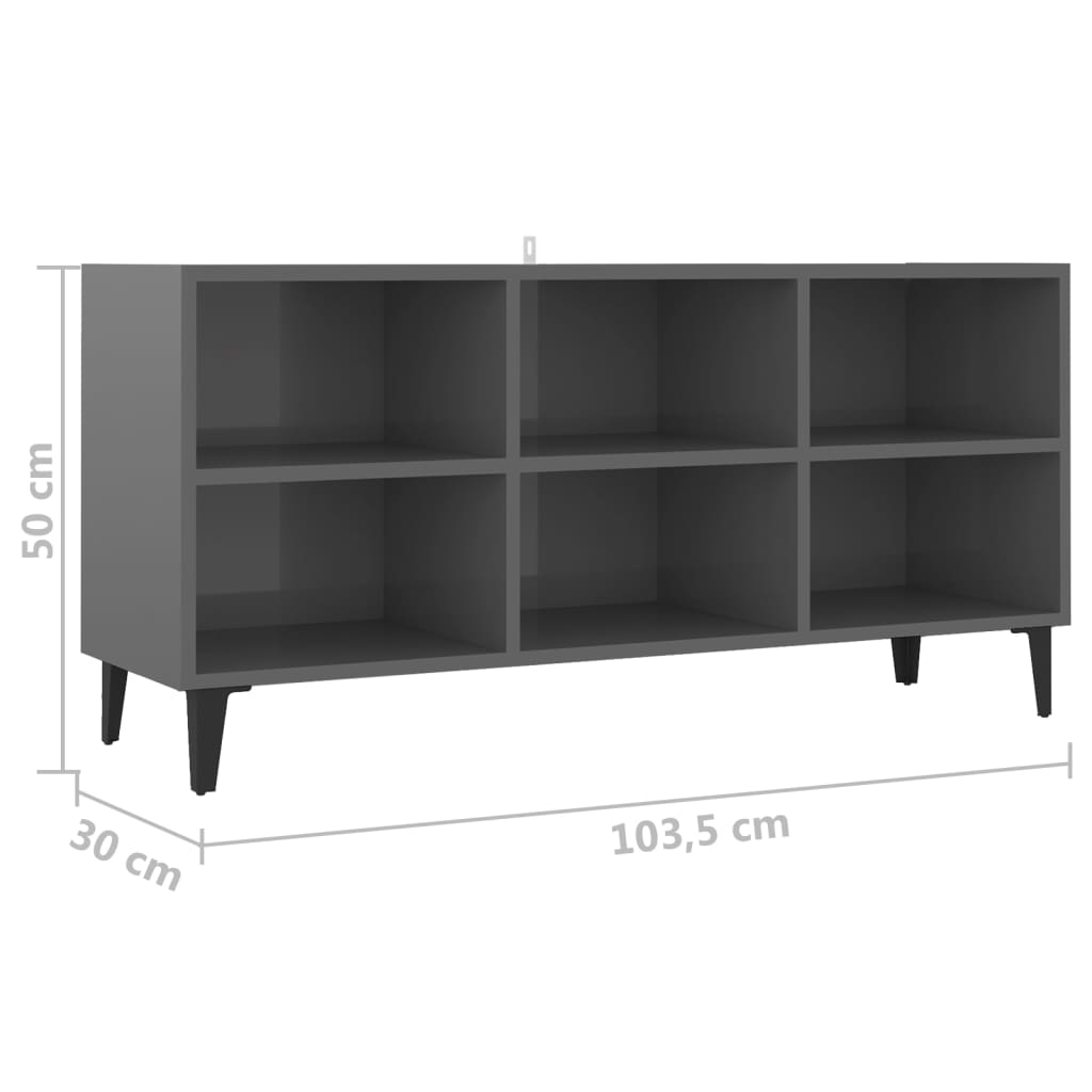 Meuble TV en bois gris laqué 105×50 (MARKETPLACE) – Image 4
