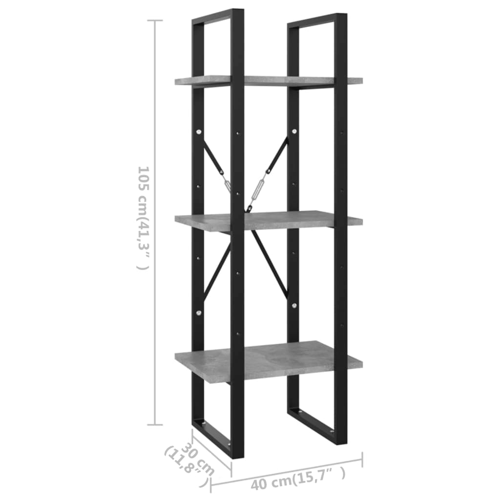 Etagère en bois gris et métal 40×100 (MARKETPLACE) – Image 4
