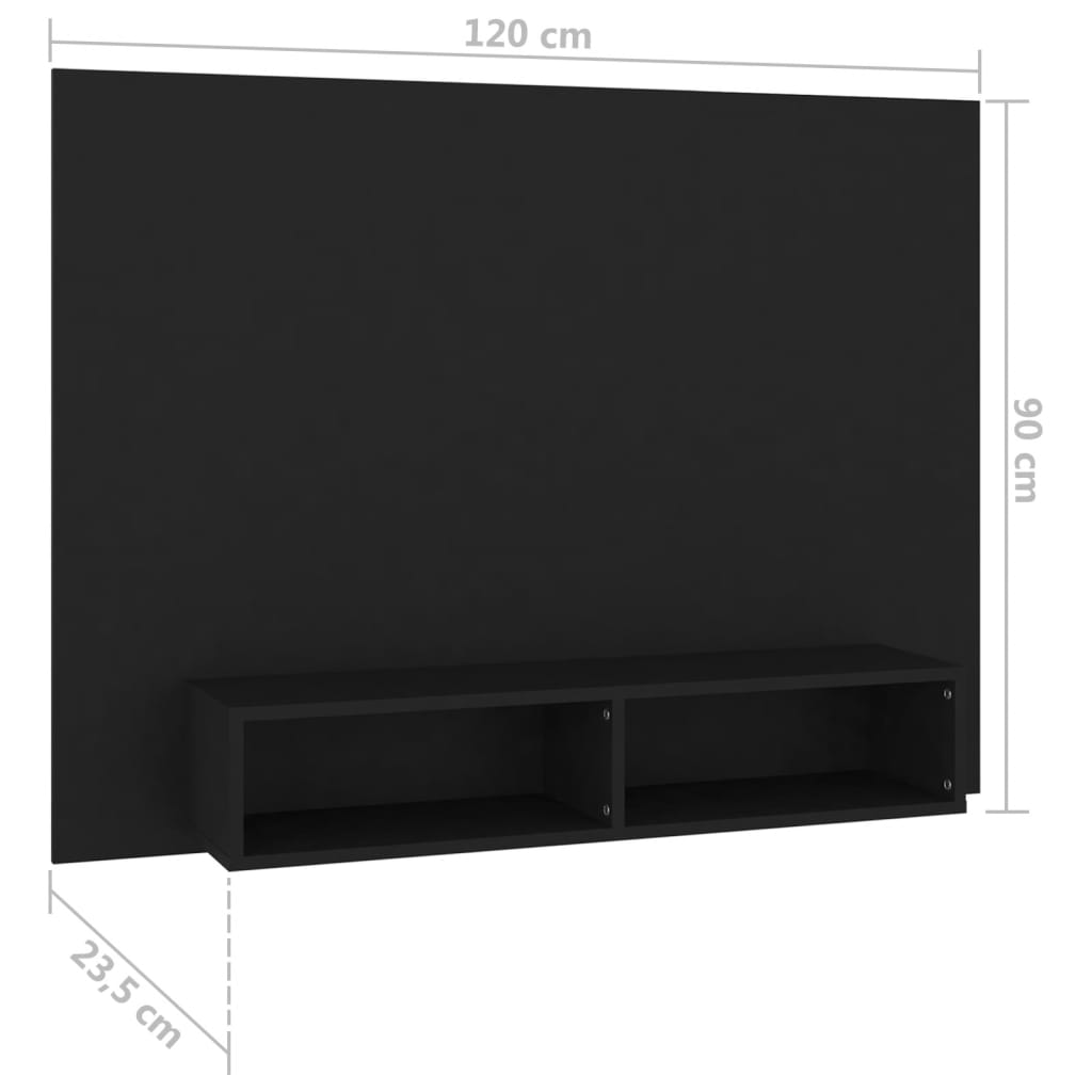 Meuble TV mural en bois noir 120×90 (MARKETPLACE) – Image 4