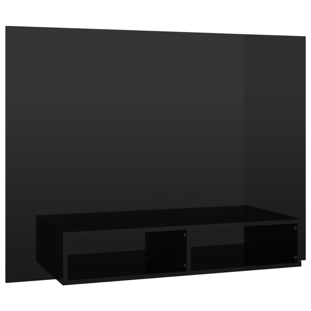 Meuble TV mural en bois noir laqué 120×90 (MARKETPLACE) – Image 3