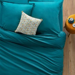 Housse de couette Bleu Canard 220×240 100% Coton