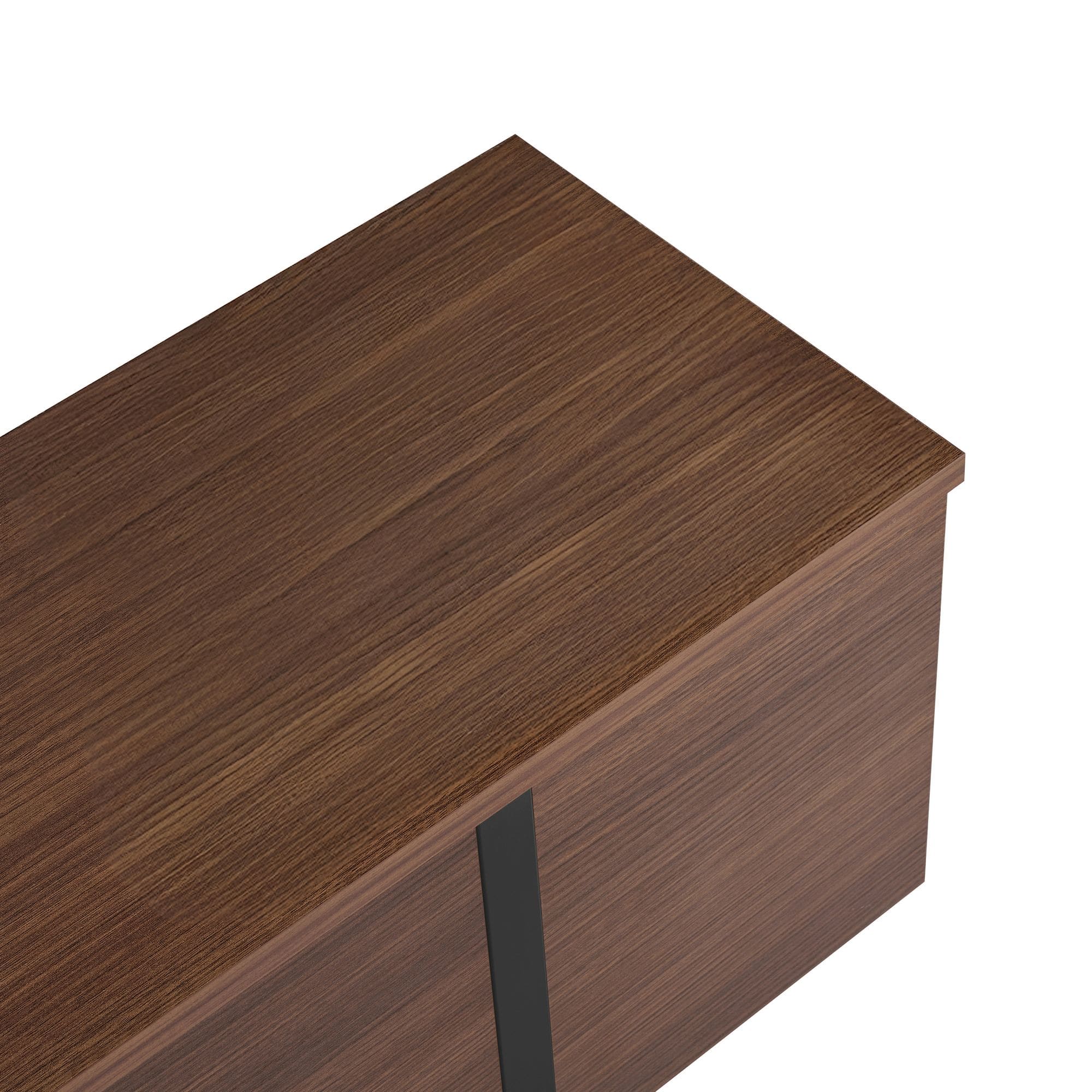 Meuble tv en bois foncé pied noir L180 – Image 4