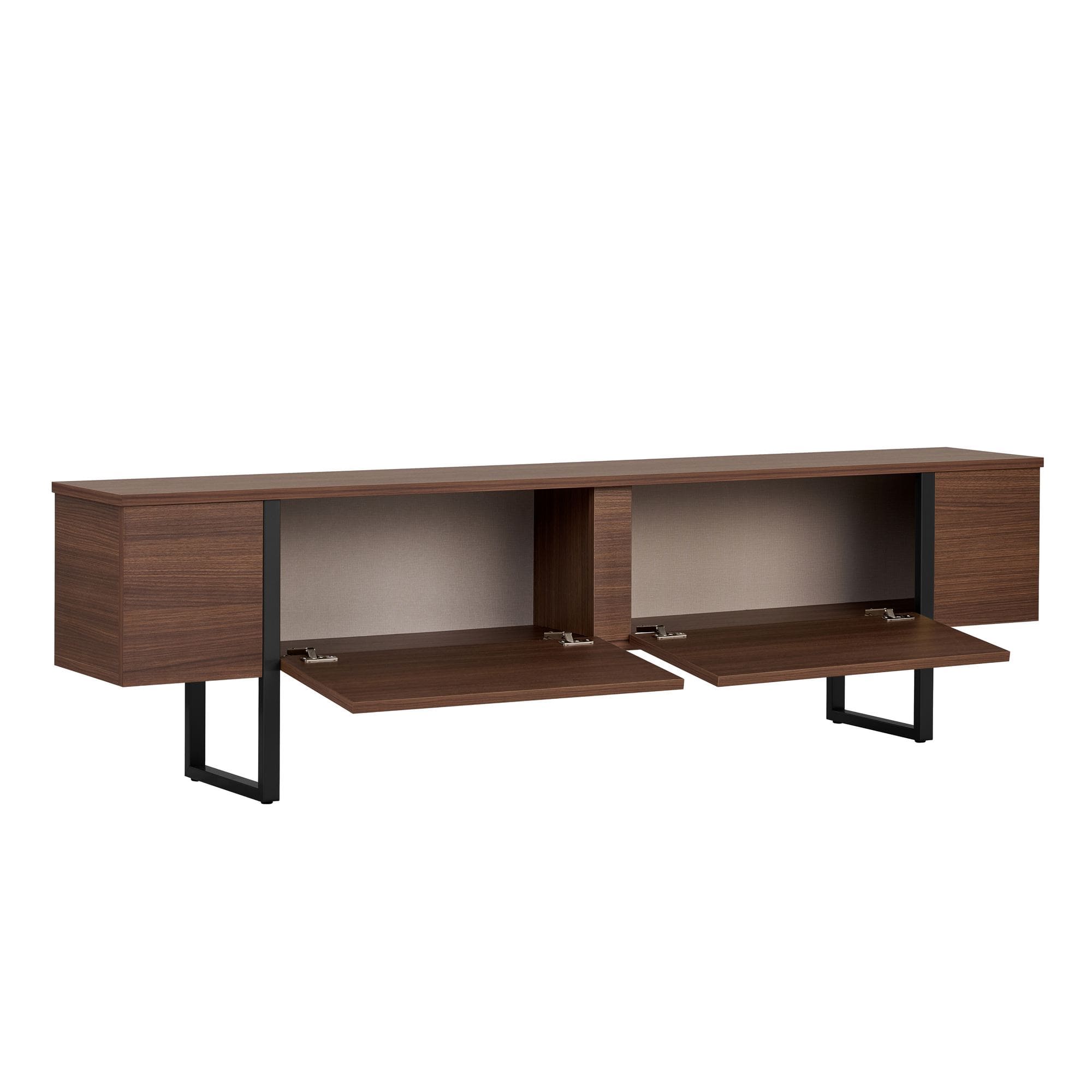 Meuble tv en bois foncé pied noir L180 – Image 6