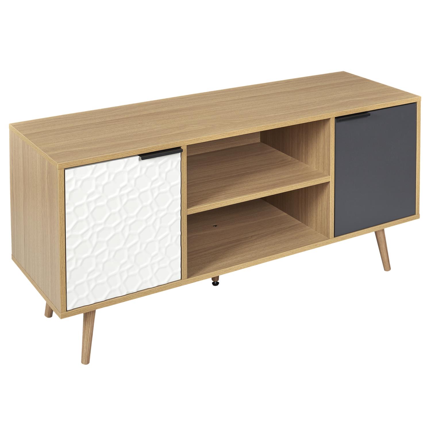 Meuble TV bois blanc 120x56x40 – Image 3