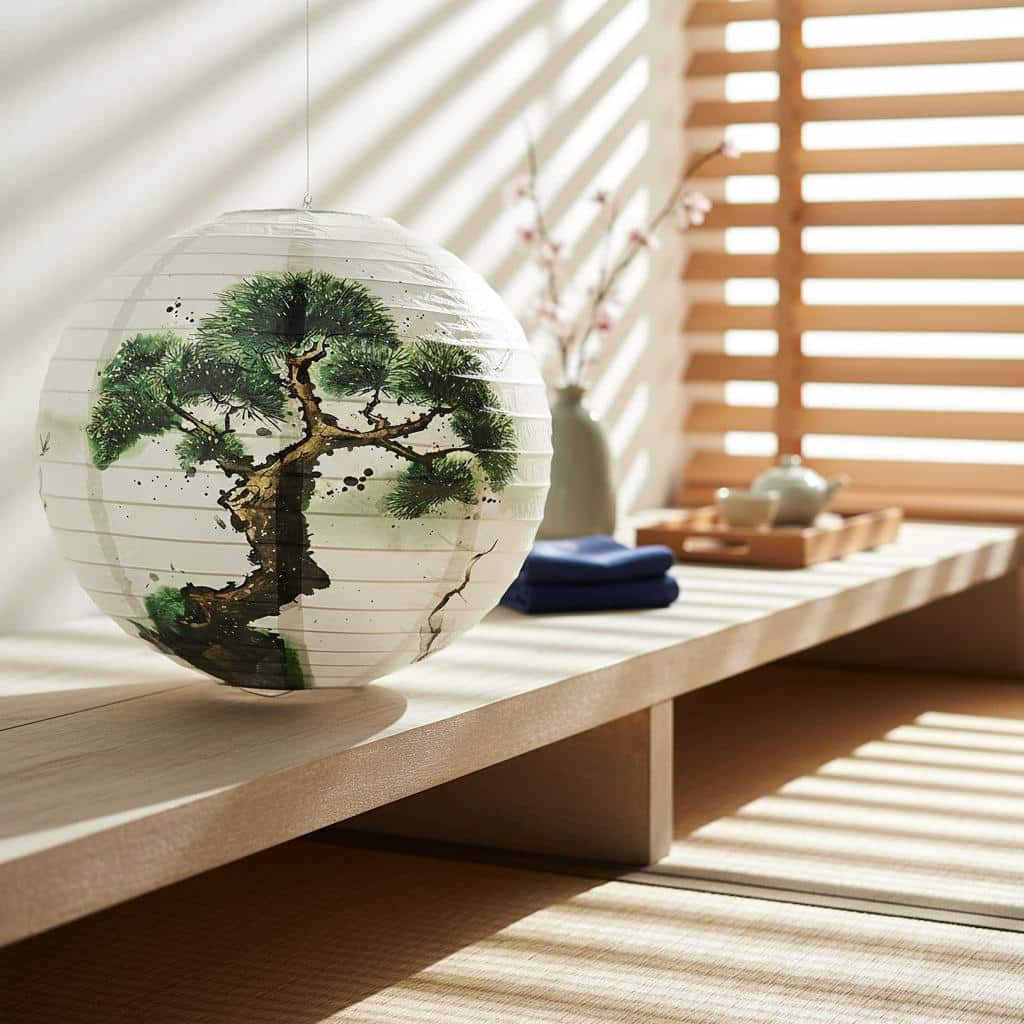 Abat Jour Japonais Papier Bonsaï Japonais