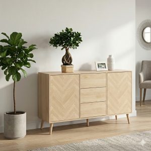 Buffet avec 2 Portes et trois tiroirs système Push & Pull SELLY